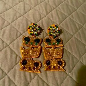 Mardi Gras earrings.
